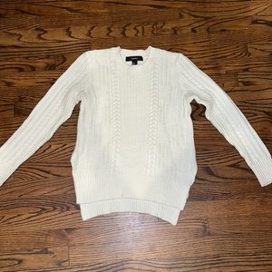 Forever 21 white cableknit sweater size S